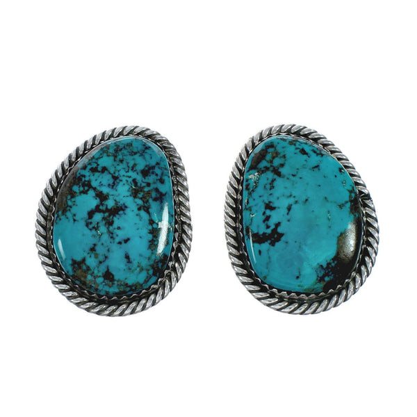 Native American Turquoise Sterling Silver Post Earrings X11024